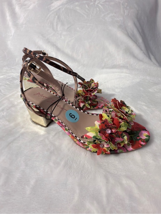 Betsey Johnson Shoes - Betsey Johnson Floral Ankle-Strap Block Heel Sandals - Multicolor